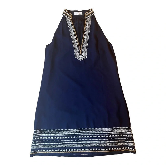 THML Anthropologie navy dress 
Size xs
Good condition 
Pit to pit 17”
Length 32” - Picture 3 of 5